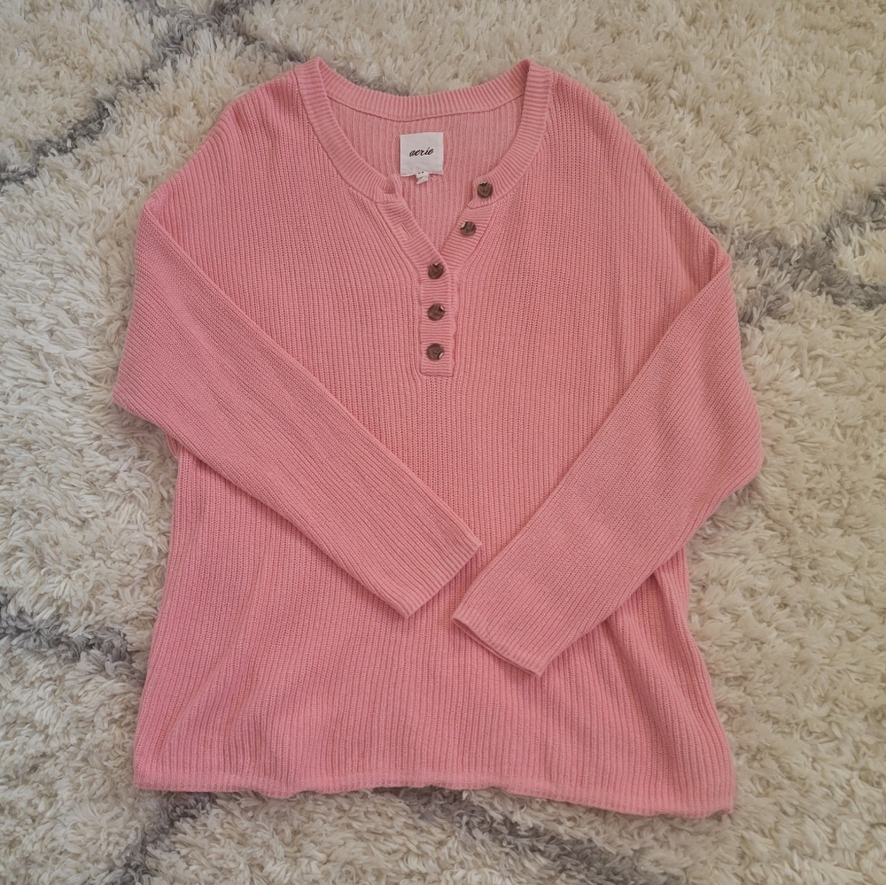 Aerie Oversized Knit Henley
